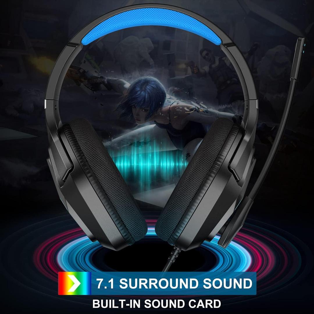 L1 Gaming Headset with Mic for PC, PS4, Xbox, Laptop – 7.1 Surround Sound, Noise Cancellation