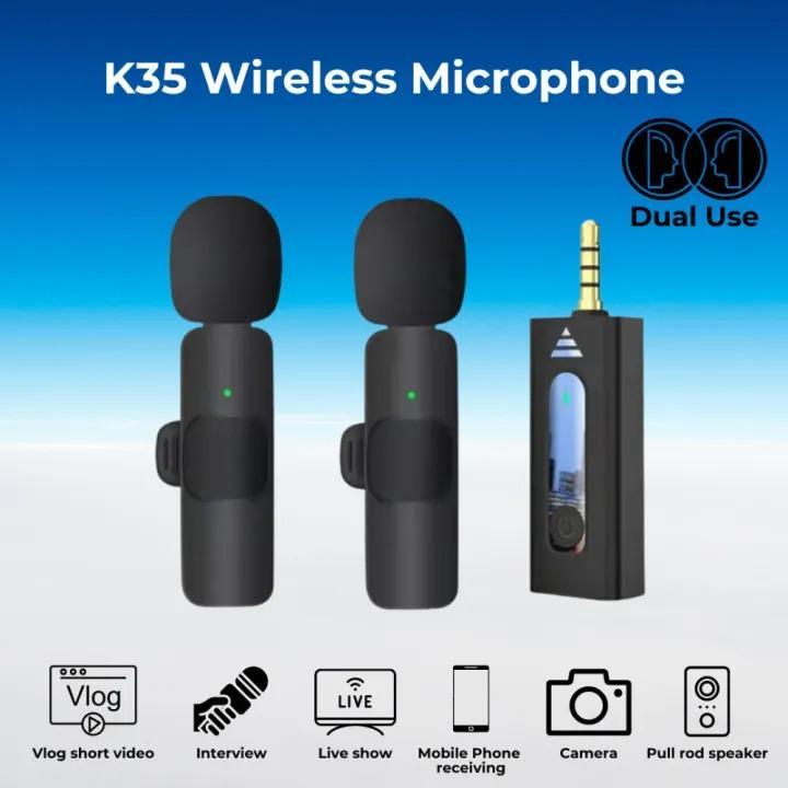 K35 Dual Wireless Lavalier 3.5mm Microphone special for Vlogger