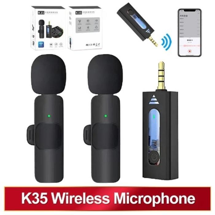 K35 Dual Wireless Lavalier 3.5mm Microphone special for Vlogger
