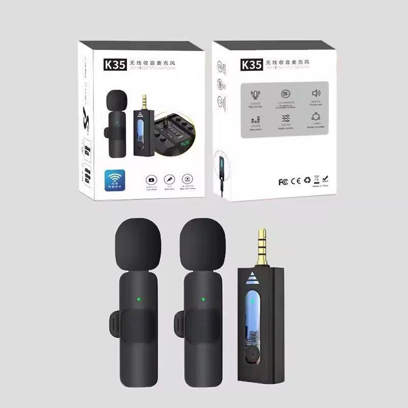 K35 Dual Wireless Lavalier 3.5mm Microphone special for Vlogger