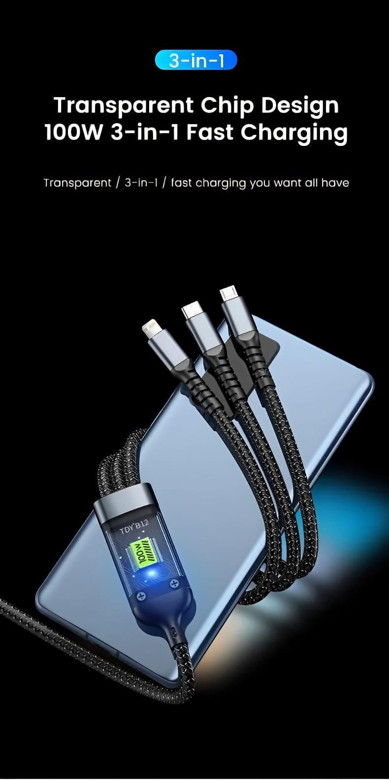 3 in 1 Android charging cable