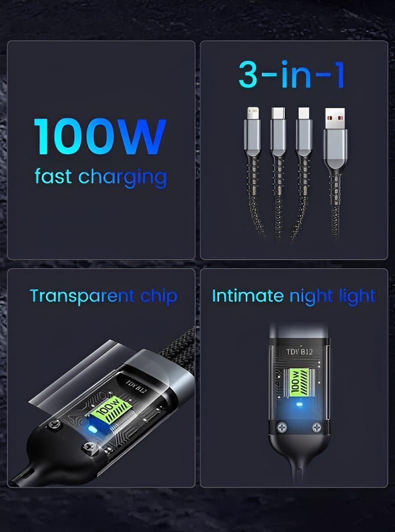 3 in 1 Android charging cable
