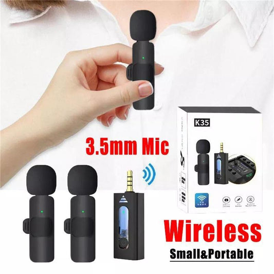 K35 Dual Wireless Lavalier 3.5mm  Microphone special for Vlogger