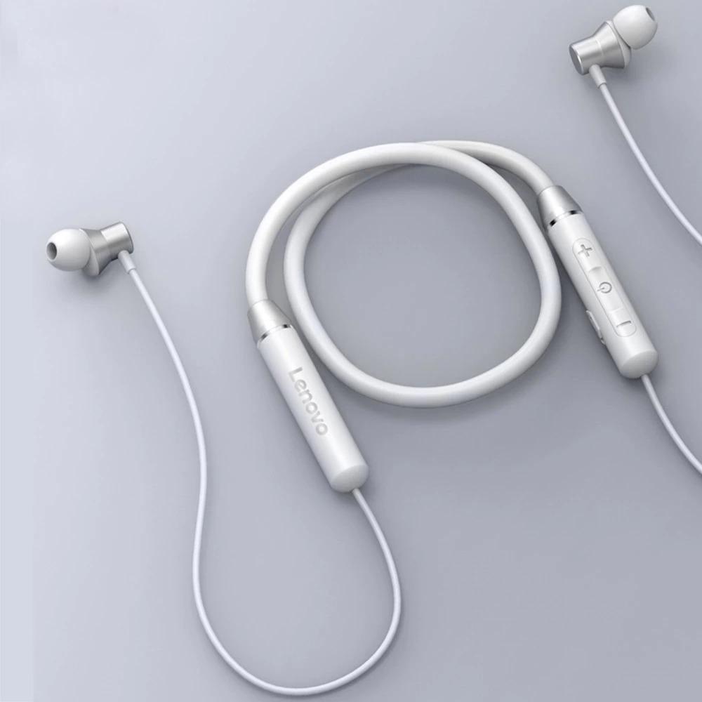 White Long-Lasting Battery With Fast Charge Wireless Neckband Earphone