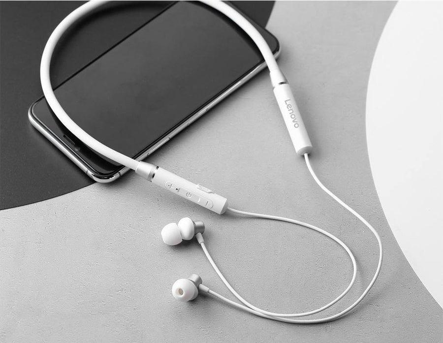 White Long-Lasting Battery With Fast Charge Wireless Neckband Earphone