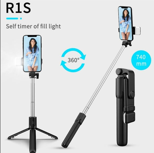 Versatile Portable 2 in 1 Selfie Stick with Bluetooth Remote - Capture Every Moment!